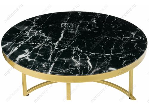 Фото Комплект столиков Woodville Этьен черный мрамор / золото