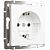 Розетка с заземлением и шторками Werkel W1171161 белый матовый