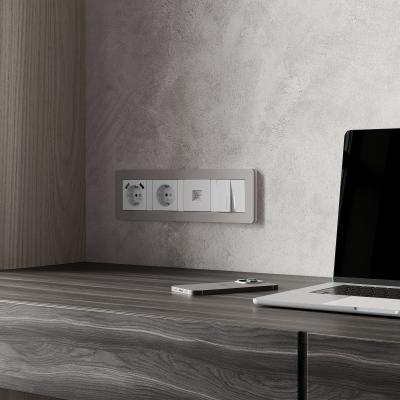 Фото Рамка из поликарбоната на 4 поста Split Werkel W0043067 дымчатый/белый, soft-touch