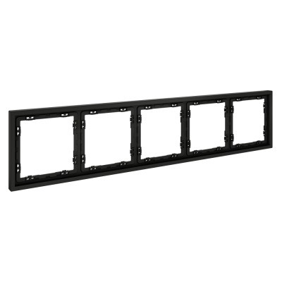 Фото Рамка пластиковая на 5 постов Voltum S70, черный матовый, VLS100508