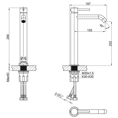 Фото Смеситель для раковины высокий Lemark Kalina LMF-2115S-BRRG