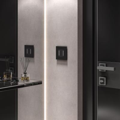 Фото Умный сенсорный выключатель двухклавишный Werkel W4523008 черный