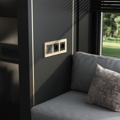 Фото Рамка из металла на 3 поста Werkel АluMax W0033511 шампань алюминий