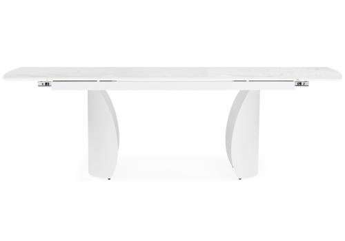 Фото Керамический стол Woodville Готланд 180(240) statuario titan gloss / белый