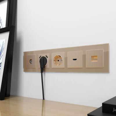 Фото Рамка из стекла на 5 постов Werkel Favorit W0051111 шампань