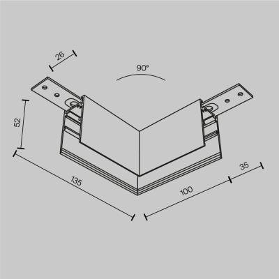 Фото Коннектор угловой для накладной трековой системы Maytoni TRA034HCL-41W