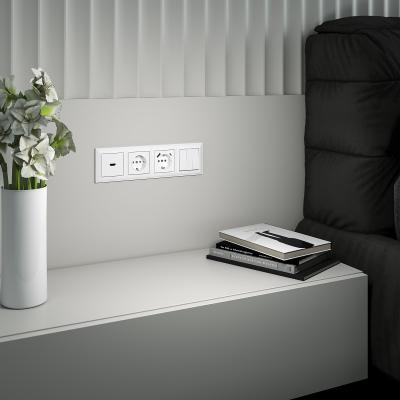 Фото Рамка из пластика на 4 поста Werkel Fiore W0042201 белый