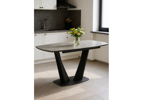Фото Керамический стол Notta Вейл 140(180) larka grey / черный