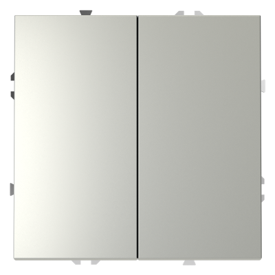 Фото Выключатель встраиваемый двухклавишный Voltum S70, сталь, VLS020105