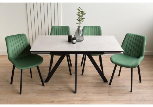 Фото Керамический стол Notta Вилли 140(200) carmen light grey / черный