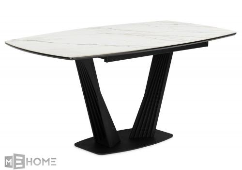 Фото Керамический стол Notta Вейл 160(205) gilt white / черный