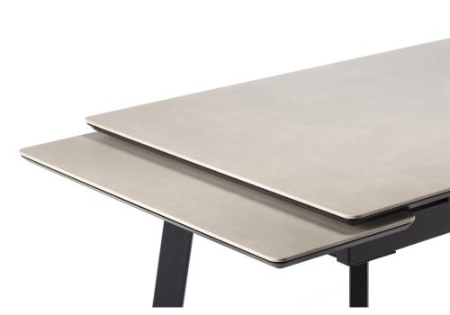 Фото Керамический стол Notta Норман 140(200) carmen light grey / черный