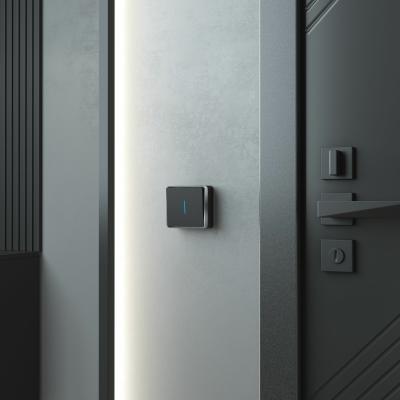 Фото Выключатель одноклавишный с подсветкой Werkel Gallant W5010135 черный/хром