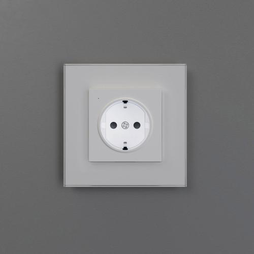 Фото Розетка с белой подсветкой Werkel W1171461 белый матовый