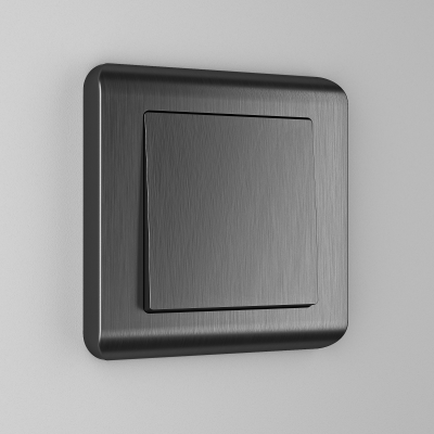 Фото Выключатель одноклавишный Werkel W1110004 графит рифленый