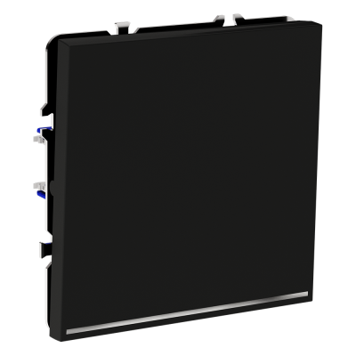 Фото Выключатель встраиваемый одноклавишный с подсветкой Voltum S70, черный матовый, VLS010208