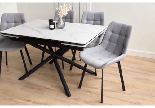 Фото Керамический стол Notta Мэриан 120(180) snow alpin white / черный