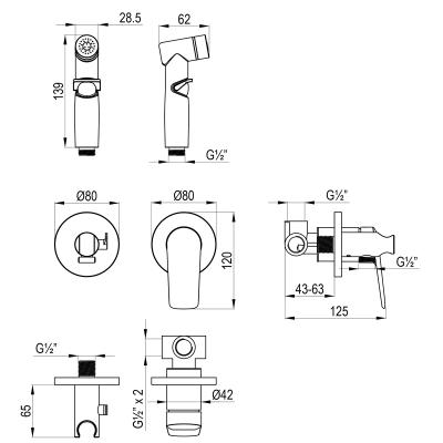 Фото Смеситель с гигиеническим душем встраиваемый Lemark Verba LM11419C
