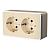 Розетка двойная с заземлением Werkel Gallant W5072110 шампань рифленый