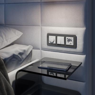 Фото Рамка из стекла на 3 поста Werkel Elite W0032440 графит