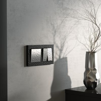 Фото Выключатель двухклавишный проходной Werkel Hammer W1222006 серебряный