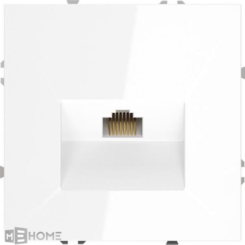 Фото Розетка компьютерная RJ45 кат.6 встраиваемая Voltum S70, белый глянцевый, VLS060101