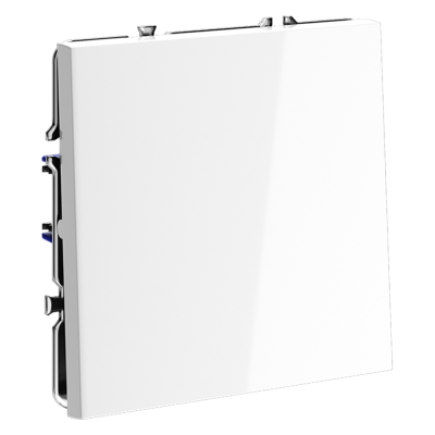 Фото Выключатель с самовозвратом одноклавишный Voltum S70, белый глянцевый, VLS010601