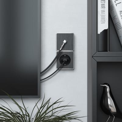 Фото ТВ-розетка накладная Werkel Gallant W5083004 графит рифленый