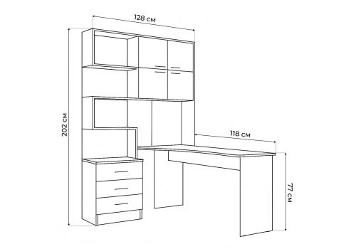 Фото Компьютерный стол Woodville Эльброни правый кашемир