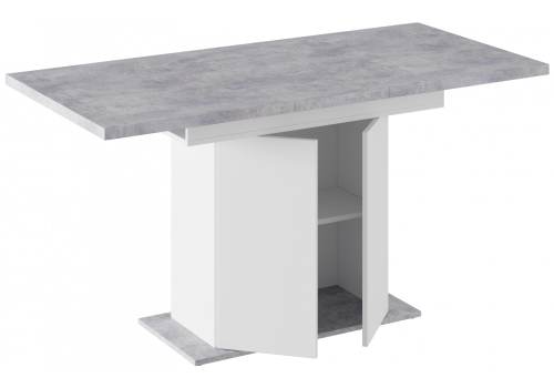 Фото Стол деревянный Woodville Carla белый / цемент светлый