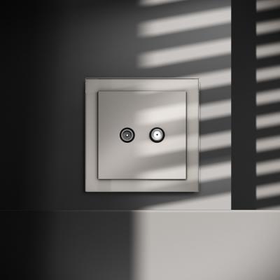 Фото Розетка телевизионная оконечная TV+SAT VOLTUM S70, кашемир, VLS060403