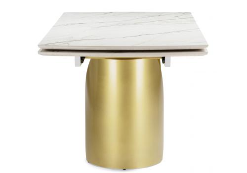 Фото Керамический стол Woodville Готланд 160(220) бежевый / золото