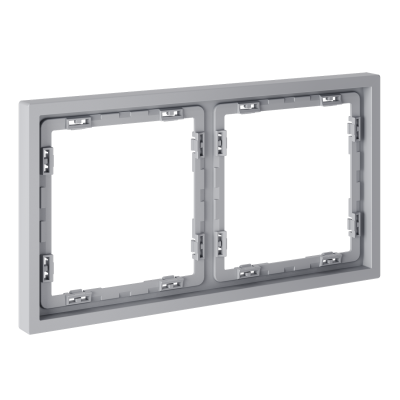 Фото Рамка пластиковая на 2 поста Voltum S70 VLS100216, серый