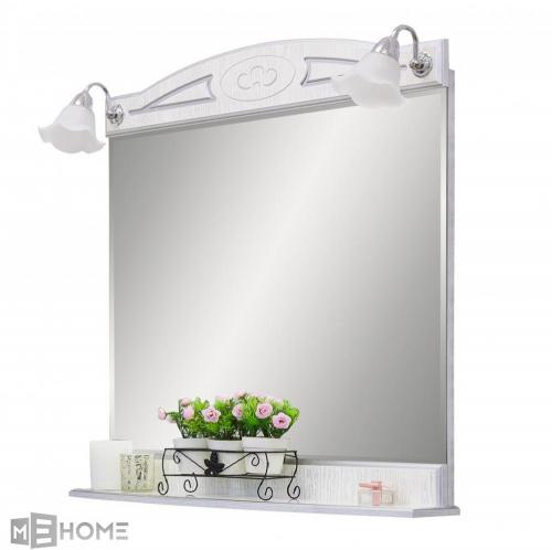 Фото Зеркало в ванную Sanflor Адель 82 белый/серебро