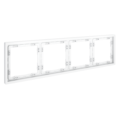 Фото Рамка пластиковая на 4 поста Voltum S70, белый матовый, VLS100402