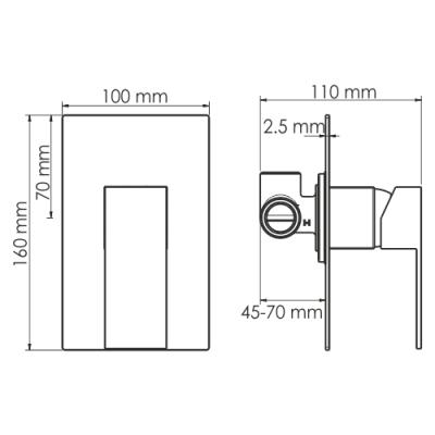 Фото WasserKraft Abens 2051 встраиваемый смеситель для душа