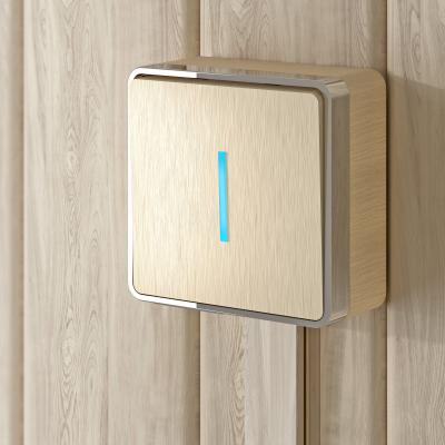 Фото Выключатель одноклавишный с подсветкой Werkel Gallant W5010110 шампань рифленый