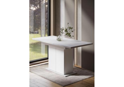 Фото Стол деревянный Woodville Carla белый / цемент светлый