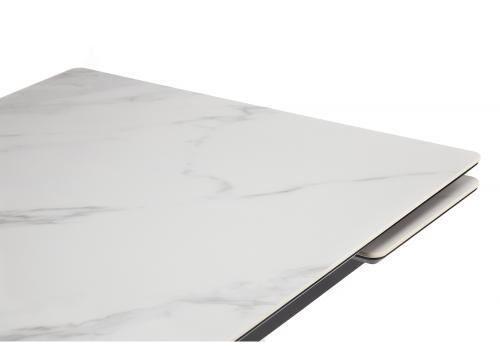 Фото Керамический стол Notta Старлайт 140(200) snow alpin white / черный