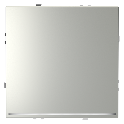 Фото Проходной переключатель одноклавишный с подсветкой Voltum S70, сталь, VLS010405