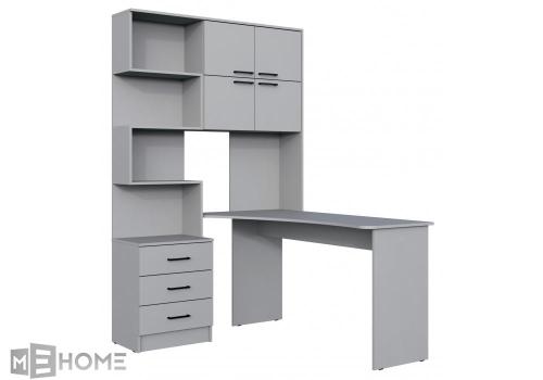 Фото Компьютерный стол Woodville Эльброни правый шиншилла серая