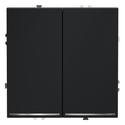 Фото Выключатель встраиваемый двухклавишный с подсветкой Voltum S70, графит, VLS020207