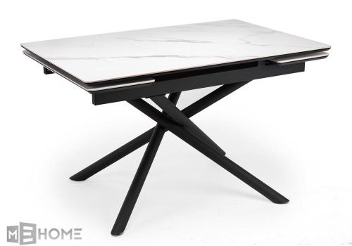 Фото Керамический стол Notta Мэриан 120(180) snow alpin white / черный