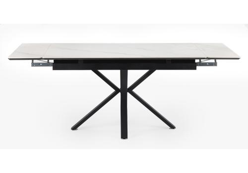 Фото Керамический стол Notta Старлайт 140(200) snow alpin white / черный