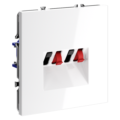 Фото Розетка акустическая Voltum S70 4-местная, белый глянцевый, VLS060301