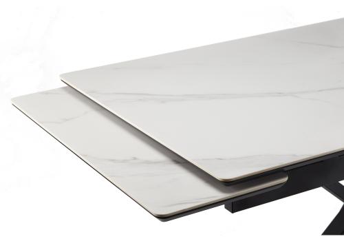 Фото Керамический стол Notta Старлайт 140(200) snow alpin white / черный