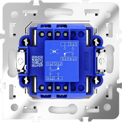 Фото Перекрестный переключатель одноклавишный Voltum S70, белый глянцевый, VLS010501