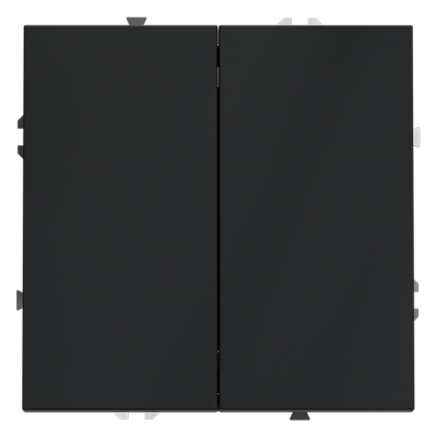 Фото Проходной переключатель двухклавишный Voltum S70, графит, VLS020307