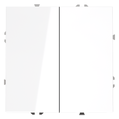 Фото Проходной переключатель двухклавишный Voltum S70, белый глянцевый, VLS020301