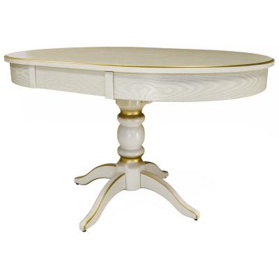 Фото Стол раздвижной Мебелик Фидея 4 слоновая кость / золото